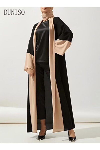 Generic Women Chiffon Robe Muslim Prayer Wear Islamic Robe Elegant Loose Cardigan Islamic Robe