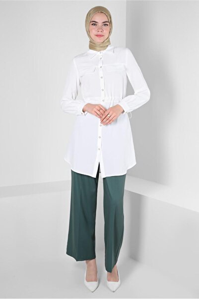 Alvina Wide Leg Pants with Elastic Waist 70554