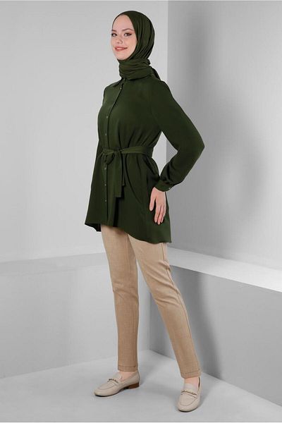 Alvina BIRDED ASYMMETRIC CUT SHIRT TUNIC 43671
