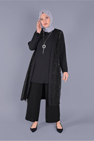 Alvina 40890 Μοντέλο Ασημένιο Δαντελένιο Διπλό Τούνικ