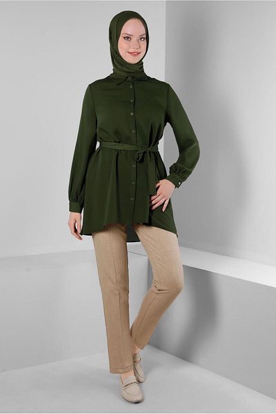 Alvina BIRDED ASYMMETRIC CUT SHIRT TUNIC 43671