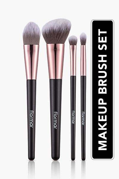 Flormar 4-Piece Makeup Brush Set (Blush-Foundation-Shadow-Crease) - Makeup Brush Set - 012 -8690604597772