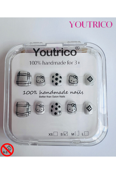 Youtrico أظافر أطفال قابلة للضغط مصنوعة يدويًا بنسبة 100% باللون الوردي والأخ...