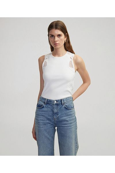 İpekyol Embroidered ribbed t-shirt