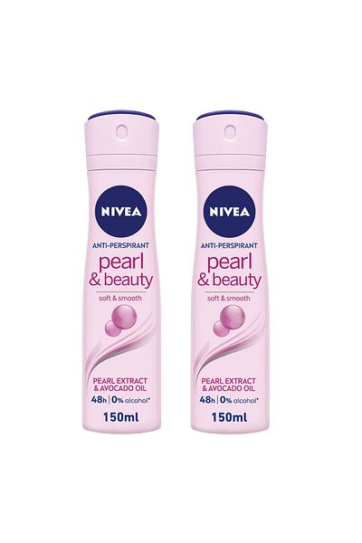 NIVEA Antiperspirant Spray For Women Pearl & Beauty 2 x 150 ml