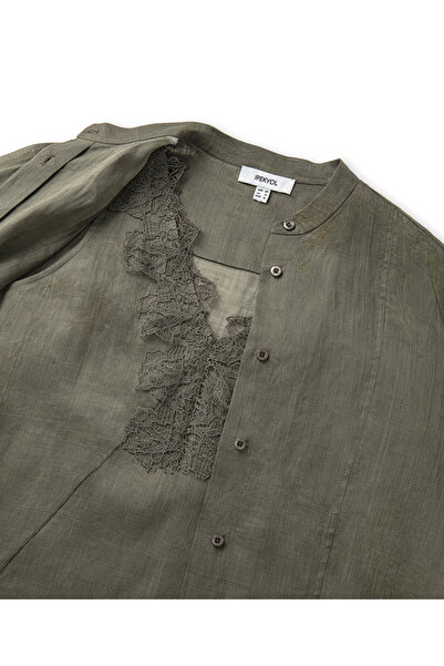 İpekyol Çift parça görünümlü keten gömlek