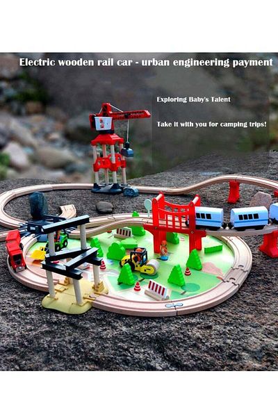 COOYA Electric high-speed train toy puzzle, children's toys, wooden track, for 6+Years Old Girls & Boys