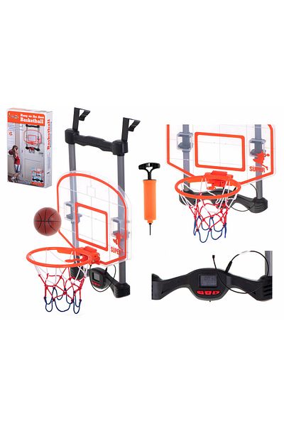ACTION ONE Panou baschet de interior, cu fixare pe usa, sunete si afisaj electronic, 34x65 cm