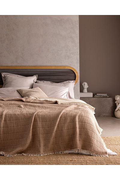 Madame Coco Carolines Double Cotton Bedspread - Beige