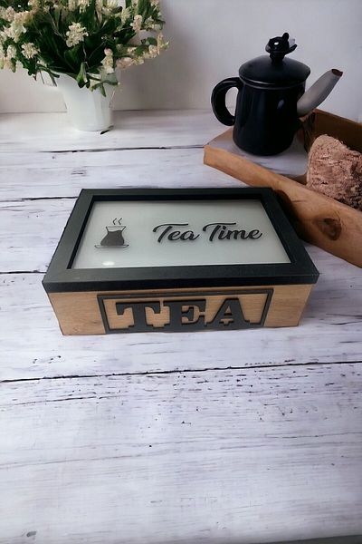 woodline 5 Compartment Wooden Tea Box