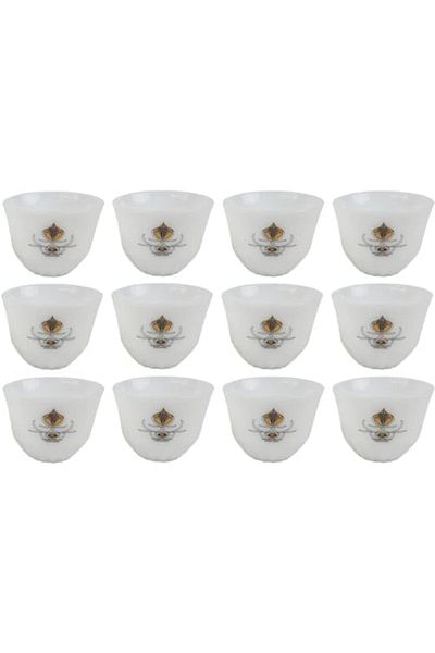 ALSAIF Al Saif Java Cup Set, 12 Pieces, White And Gold, Size L