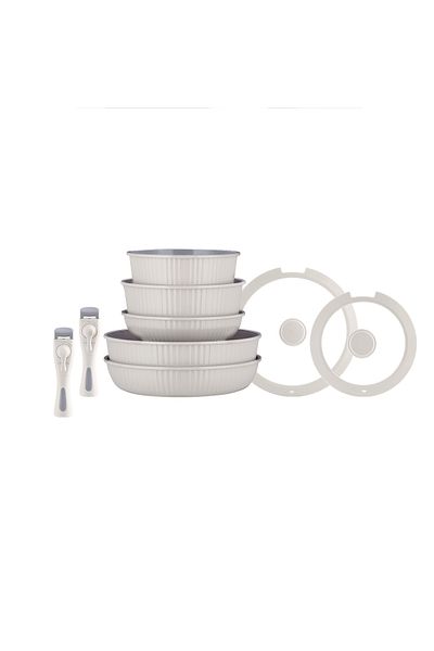 Madame Coco Benard 9 Piece Cookware Set - Soft Ecru
