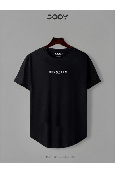 Jooy Company Brooklyn Jc Baskılı Siyah Beyaz Oval Kesim Tshirt 2'li Set