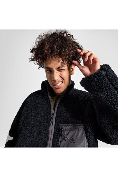 Converse Classic Erkek Dik Yaka Çift Taraflı Siyah Ceket