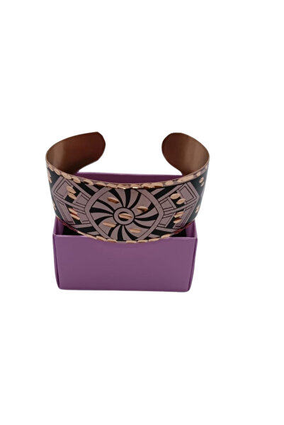 Giftcandor Patterned Handmade Copper Bracelet