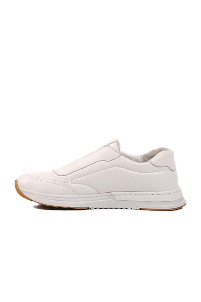AYAKMOD Pantofi casual de damă anatomici din piele naturală albă AY387 Z