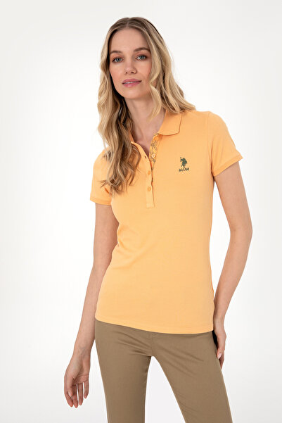 U.S. Polo Assn. تي شيرت نسائي بياقة بولو أساسية من Melon 50307689-VR202