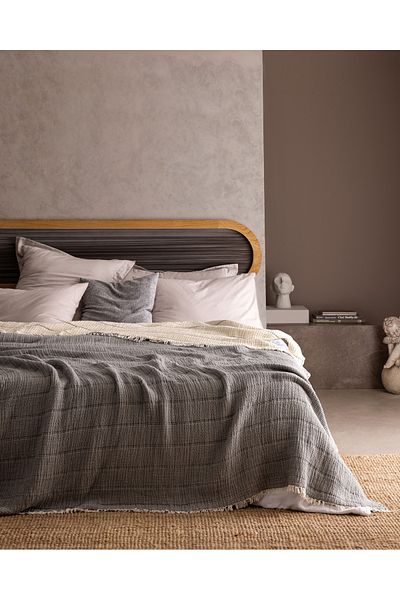 Madame Coco Carolines Double Cotton Bedspread - Gray
