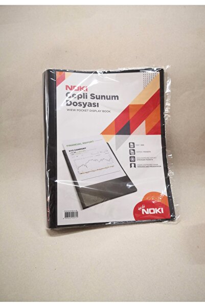Noki Siyah 60lı Sunum Dosyası Plastik Kapaklı Şeffaf Yapraklı