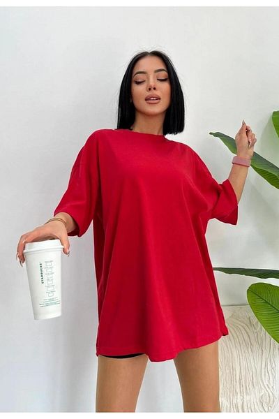 woonkey Women's Oversize Crew Neck New Season T-Shirt