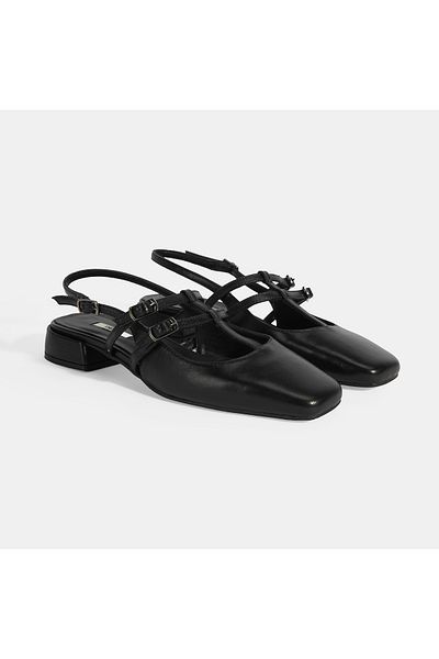 Desa Pantofi casual de damă din piele cu cataramă neagră