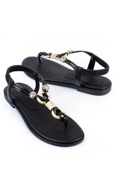 KARVENSHOES صندل من الجلد الطبيعي والحجر 806