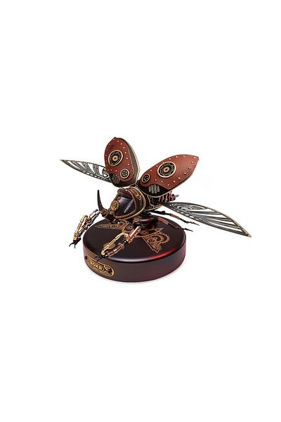 ROKR Mechanical 3d Puzzle, Bionic Rhinoceros Beetle, , Metal And Plastic, 156 Pieces