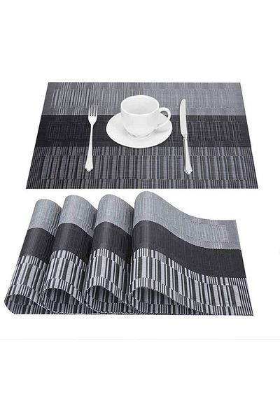 COOYA Placemats Set of 4, Heat Resistant Woven Vinyl Placemats, Washable PVC Non-Slip, Easy Clean