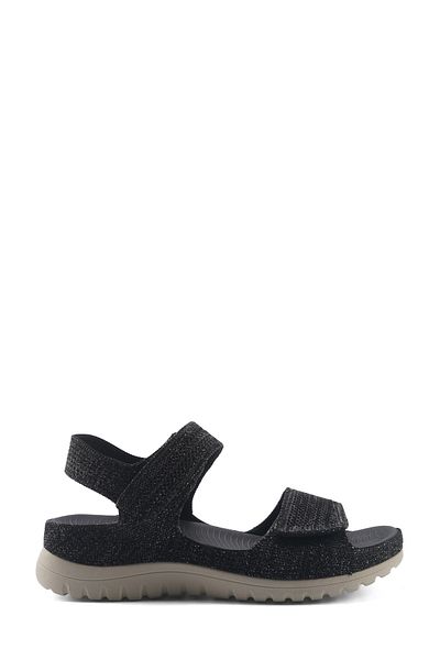 Polaris 166963.Z5Fx Black Women's Flat Sandals