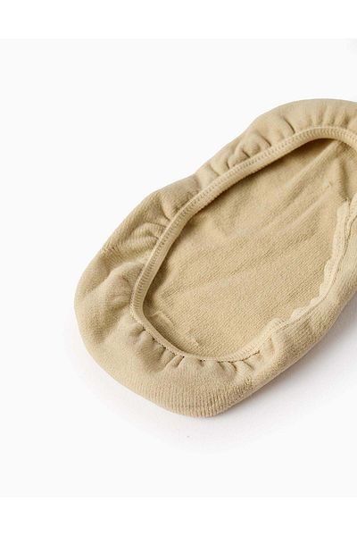 Ziddy Pack of 3 Invisible Socks for Girls, Beige