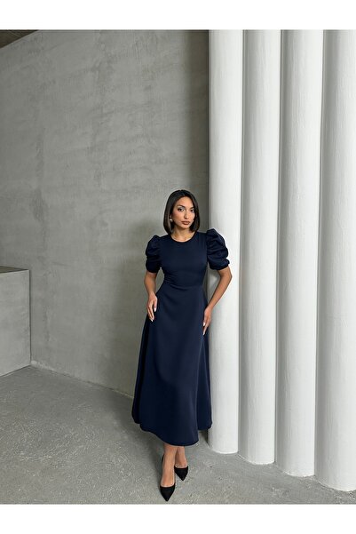 BEJNA Női sötétkék görögdinnye ujjú ruha