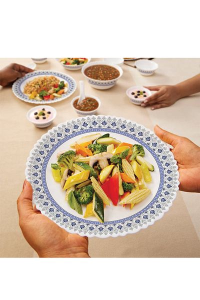British Chef طقم عشاء أوبال وير ٣٣ قطعة | آمن للاستخدام في الميكروويف وغسالة الأطباق والفريزر | طقم عشاء أوشن