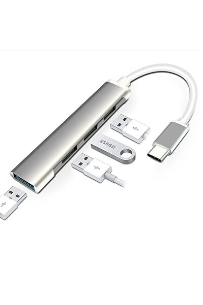 Kapamarka Type-c To Usb Çoğaltıcı - 4 Adet Usb 3.0 - Macbook Uyumlu