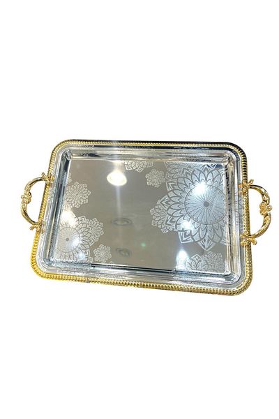 aljahwari Large glossy two-tone single serving tray