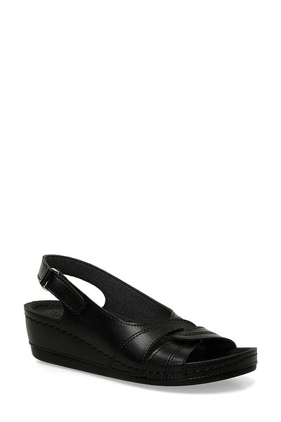 Polaris 164339.Z5FX Schwarze flache Damensandalen