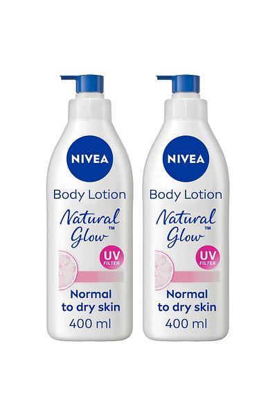 NIVEA Natural Glow Body Lotion Even Tone Complex & Vitamin C 2 x 400 ml