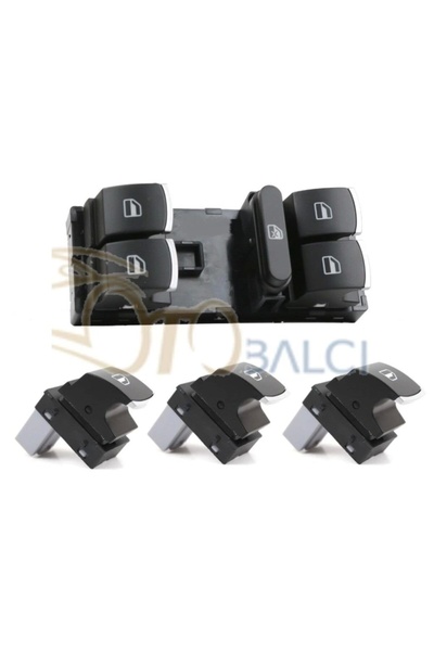 otobalcı Vw Jetta Cam Açma Düğmesi Anahtarı Takım 2006--2017 Kromlu