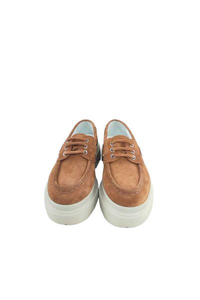 Oneka Shoes 130825 Tbs3204 Women's Casual Leather Laced Camel Suede Beige Sole