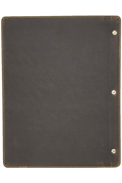 ankara menü Wooden Patterned Leather A4 Menu