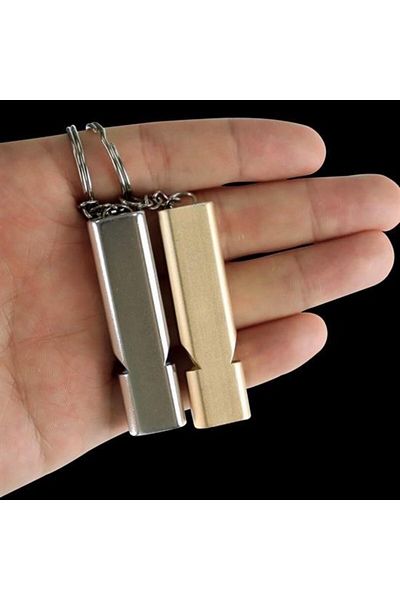 Roichil SOS Emergency Survival Whistle Aluminum Whistle Keychain Camping Hiking Accessory Tools