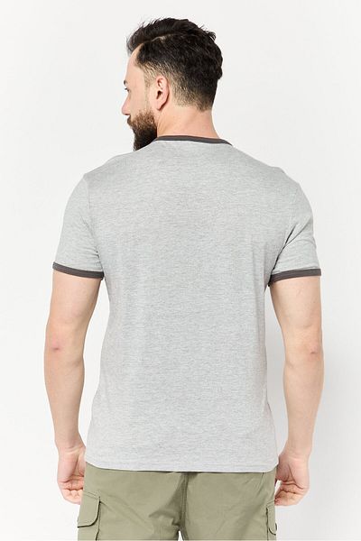 PAUL FRANK Men Crew Neck Short Sleeves Brand Logo T-shirt, Grey