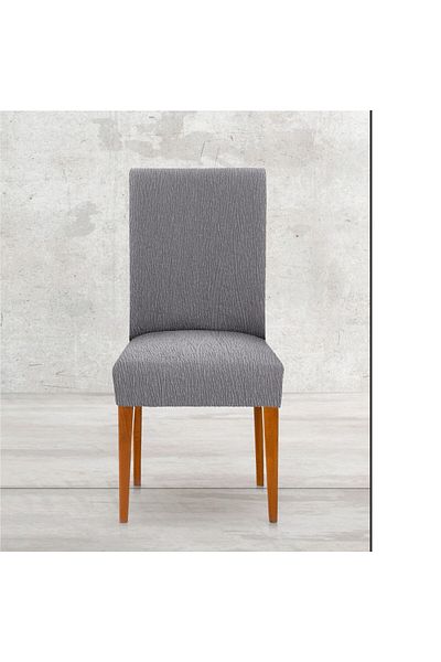 EYSA CONFECTIONES Set of 2 elastic chair covers (seat + backrest), Troya, C/6 Grey