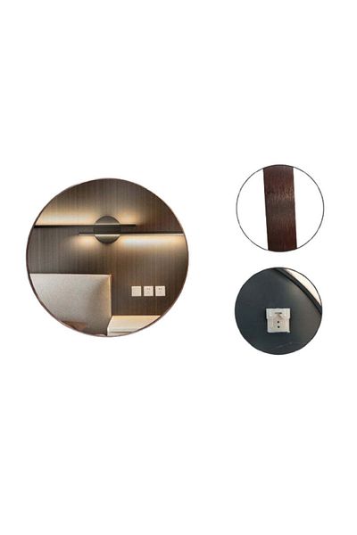 Living Round Wall Mirror 80 cm with Bronze Metal Frame