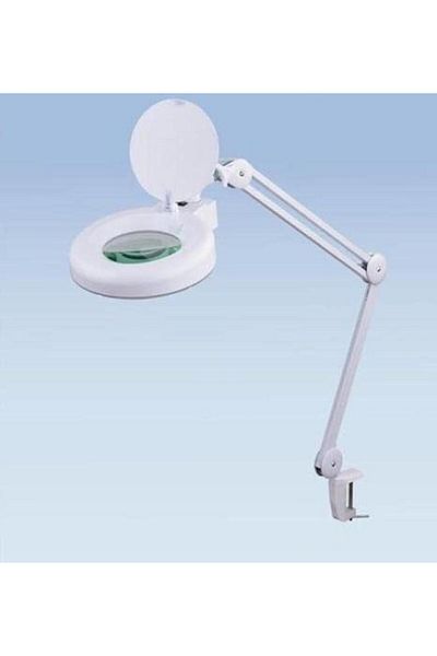 LA PERLA TECH Magnifying Lamp with Clamp - Diopter - White 5X Desk Magnifier Lamp, Adjustable Swivel & Swing Arm