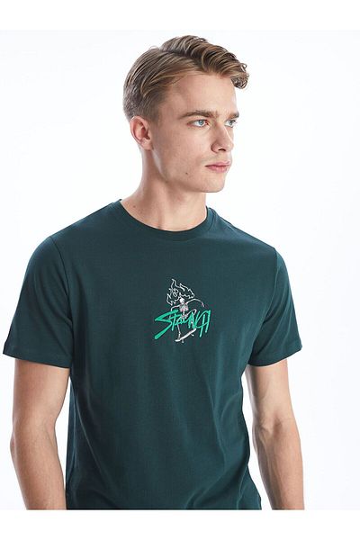LC Waikiki Crew Neck Short Sleeve Printed Combed Cotton Men's T-Shirt