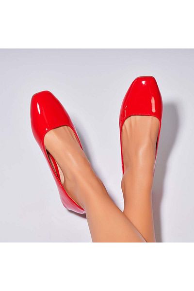 Joana Women's Ballet Flats Patent Leather Red Masyn