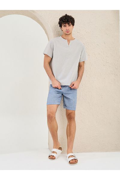 Styli Solid Notch Neck Oversized T-Shirt