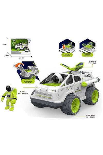 STEM Space Explorer Rover -Solar Panels, Rugged Wheels Windshield Opens, Figure Fits Inside