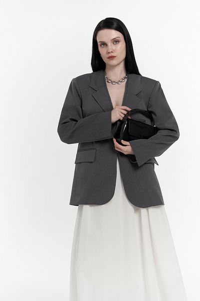 MAİ COLLECTİON Volda Collar Detail Anthracite Blazer