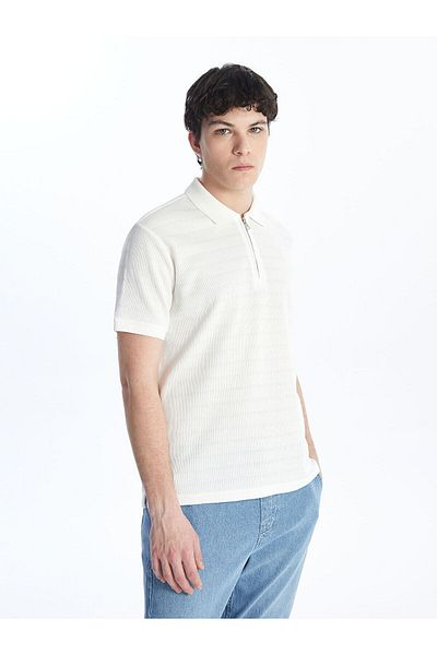 LC Waikiki Polo Neck Short Sleeve Pique Men's Textured T-Shirt